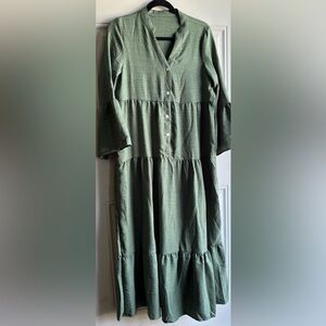 Green Long-Sleeve Dress